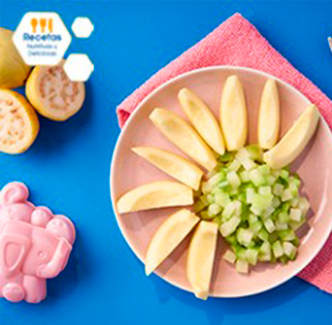 Chayote picado + guayaba