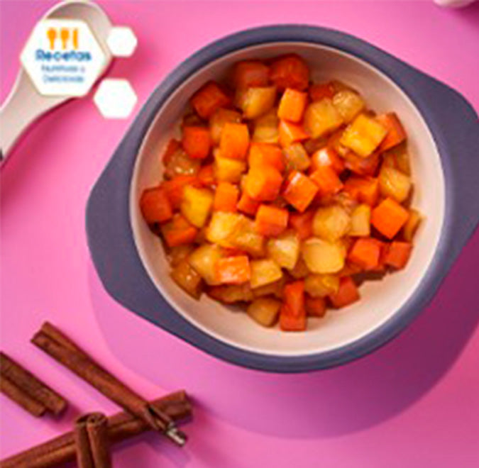 Manzana y zanahoria a la canela