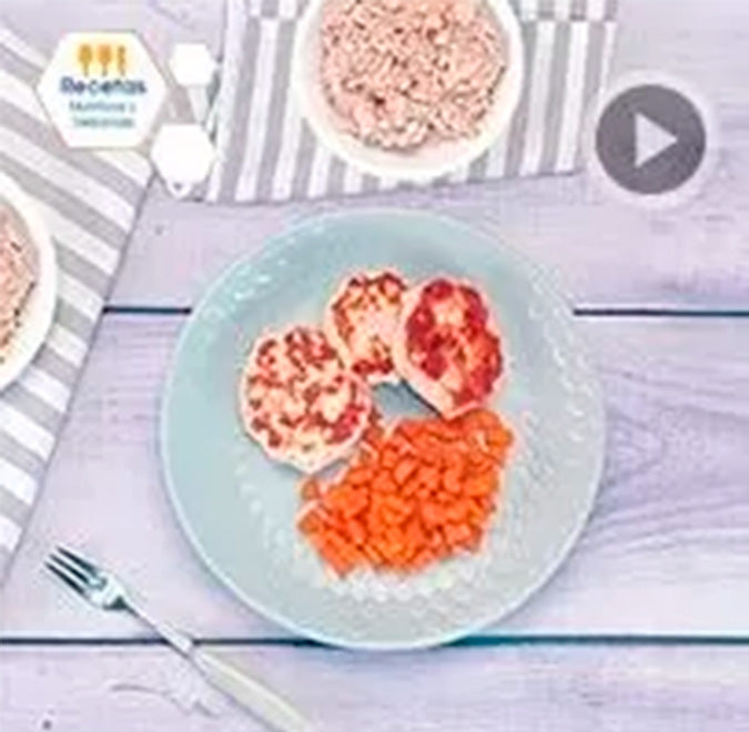 Tortita de pollo con zanahoria + Postre de avena hecho con Enfagrow®